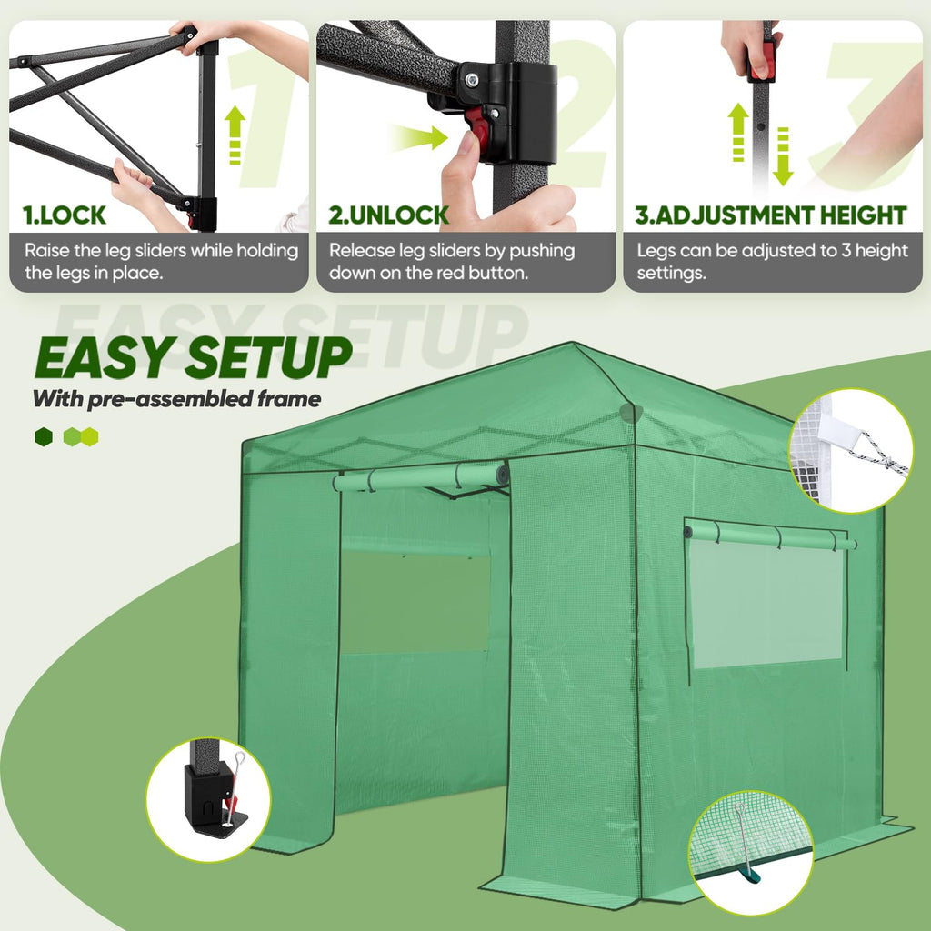 EAGLE PEAK Pop-Up Walk-In Greenhouse (Multiple Sizes)