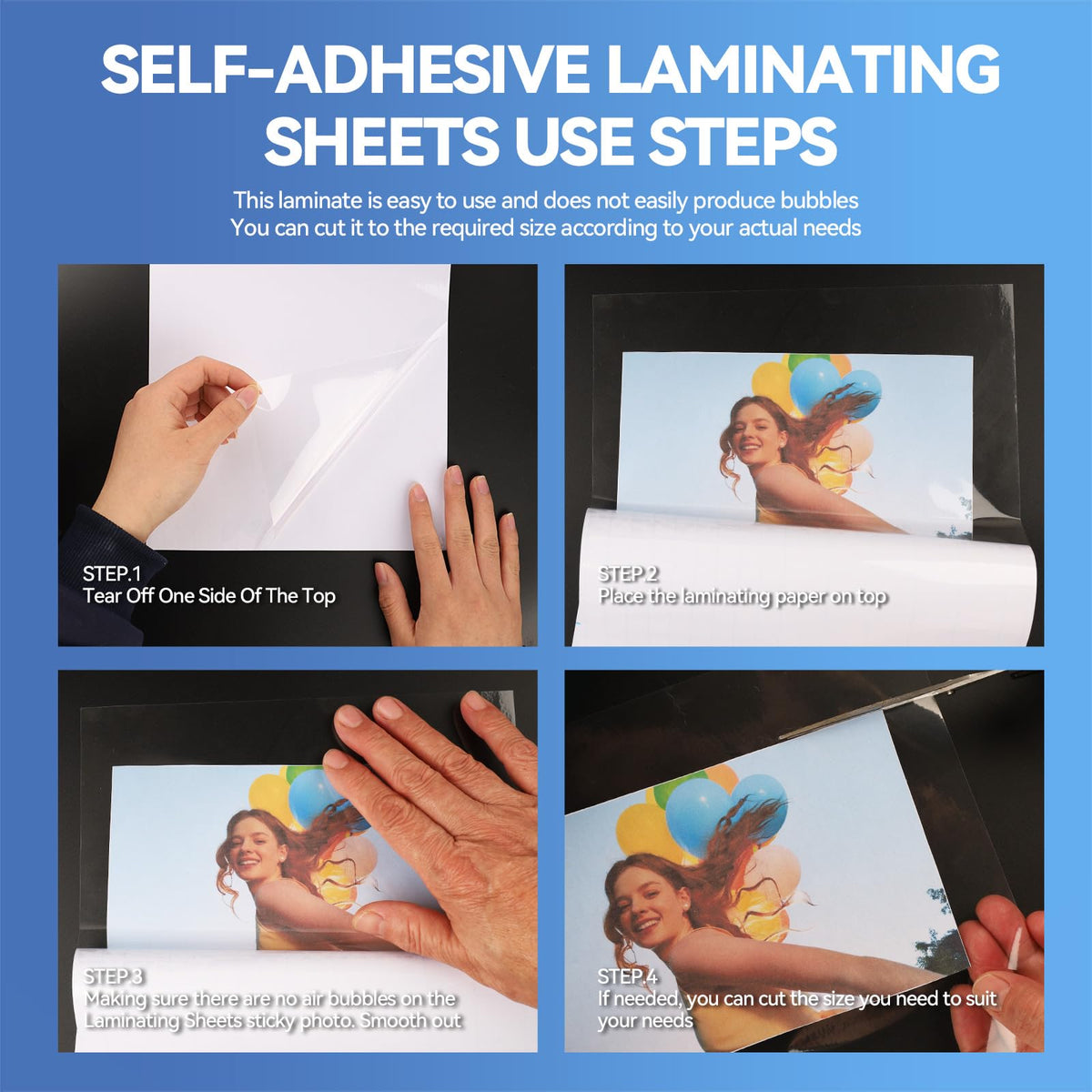 36 Sheets Holographic Laminating Sheets Clear Self Adhesive Sticker Paper