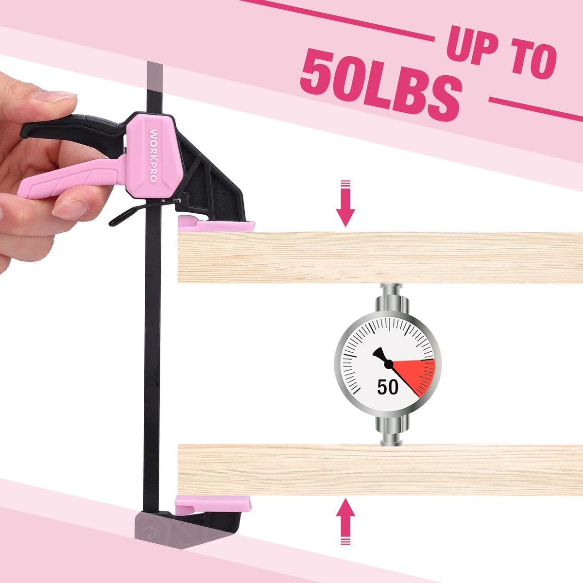 WORKPRO 6" Mini Bar Clamps for Woodworking, 50 lbs Load Limit, 2-Pack