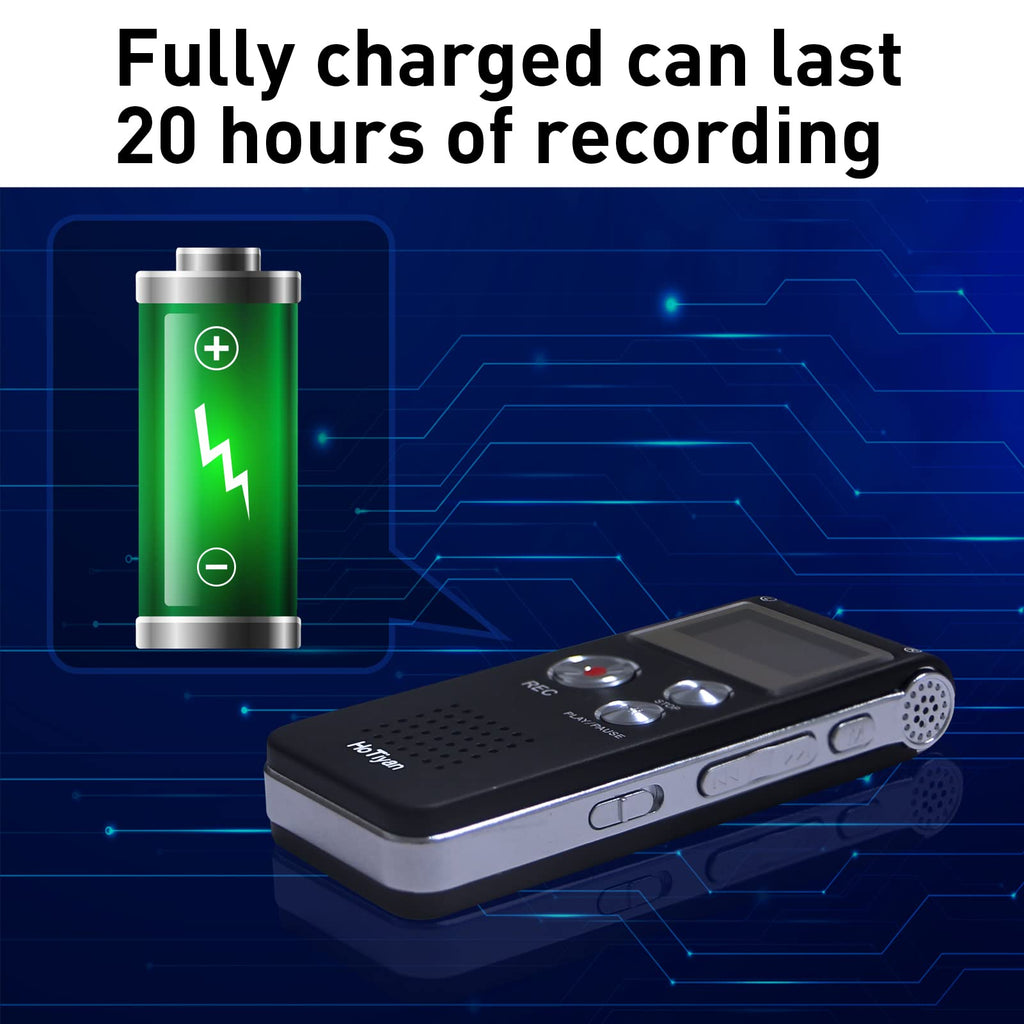 Digital Voice Recorders 8GB Audio Recorder Voice Activated Recorder for Lectures, Meetings, Interviews Recording Device with Microphone USB Cable, MP3 Player (8GB