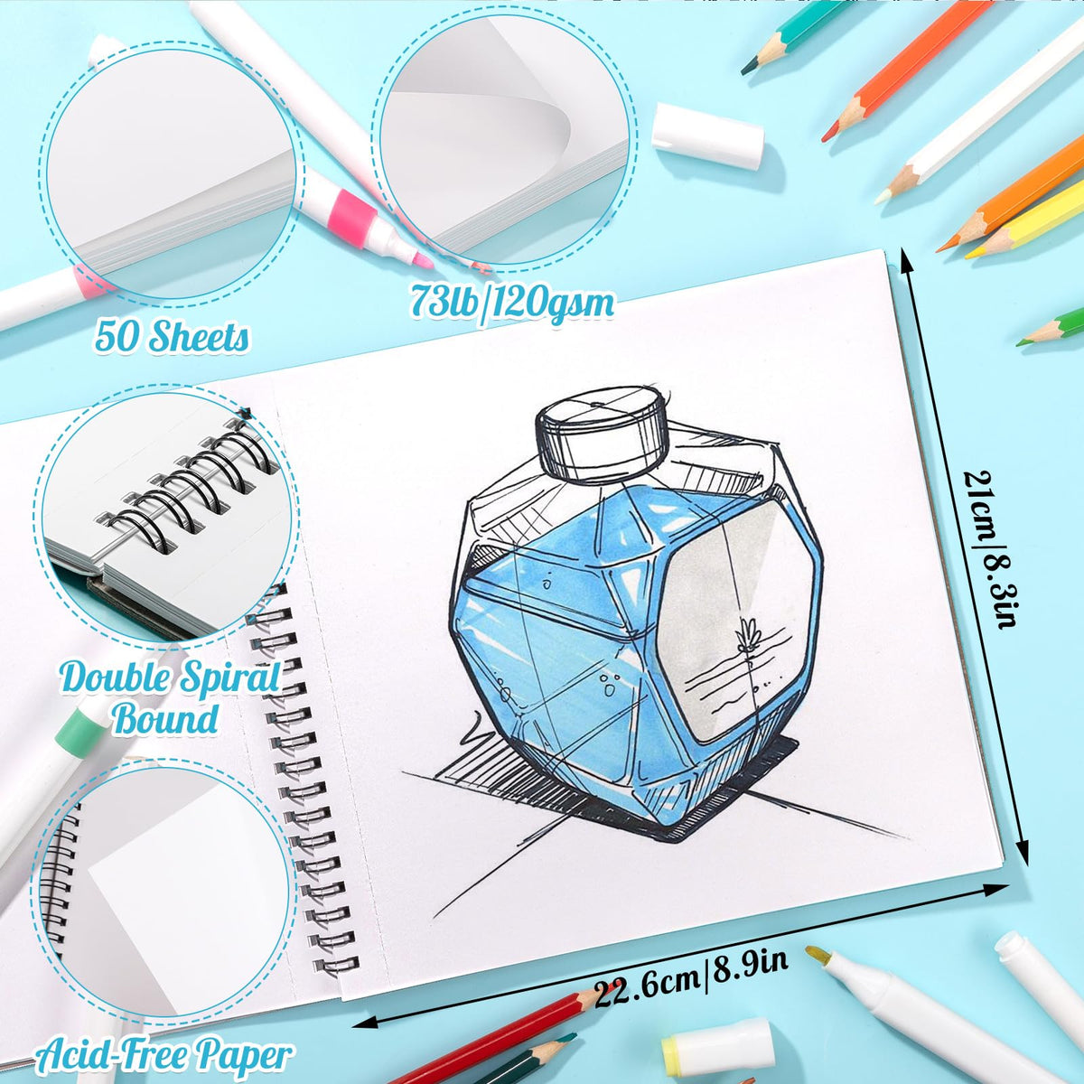 50 Sheets Marker Paper Pad, 7.6 × 7.6 in, 120gsm Alcohol Marker Paper