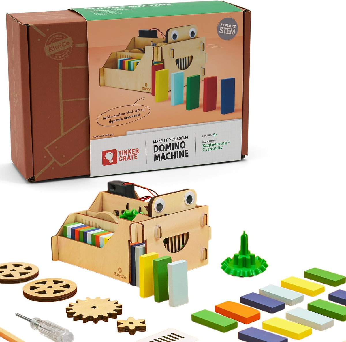 KiwiCo Domino Machine STEM Toy - Automatic Chain Reaction Builder, Ages 9+