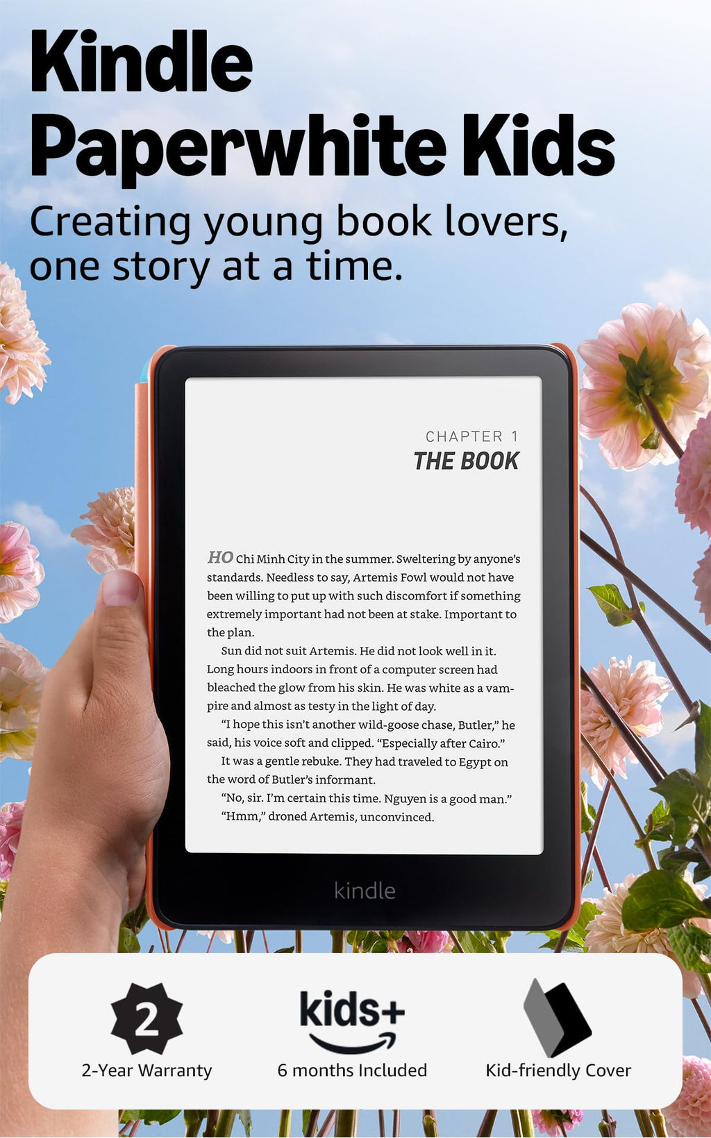 Amazon Kindle Paperwhite Kids 16GB (2024 model) – large 7" glare-free display – Kids read an average of 1+ hour per day with Kindle – Diary of a Wimpy Kid