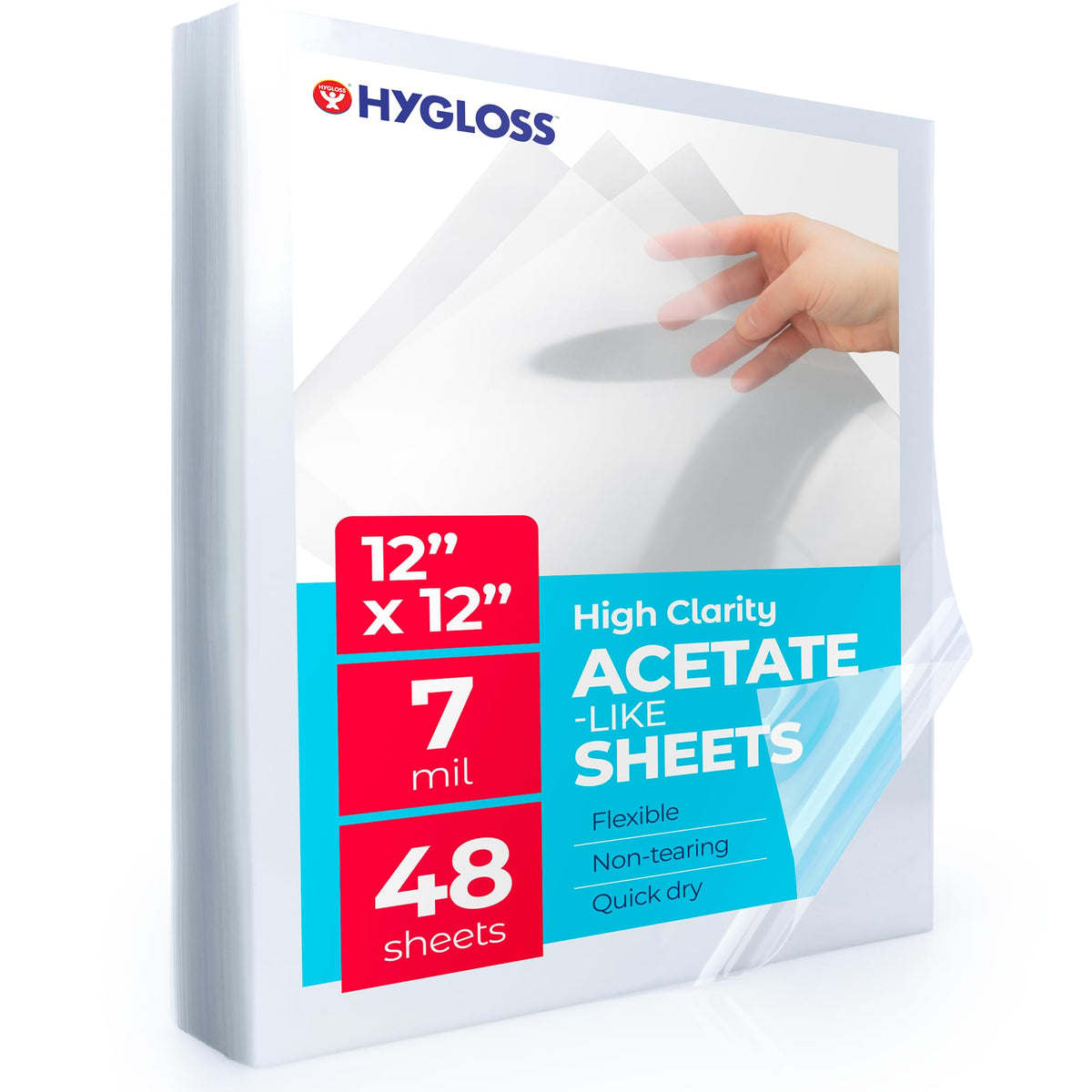 Hygloss Clear Acetate Sheets, 7 Mil (Size and Pack Options)