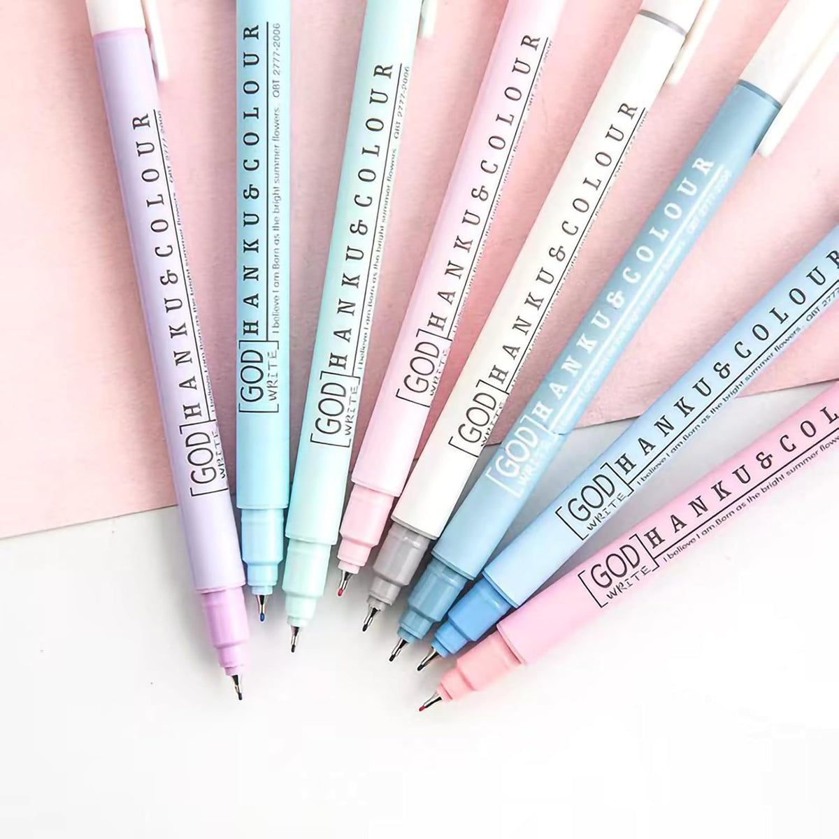 HANKU Colored Bible Pens, 8 Pack 0.38mm Fine Point Pen No Bleed Through