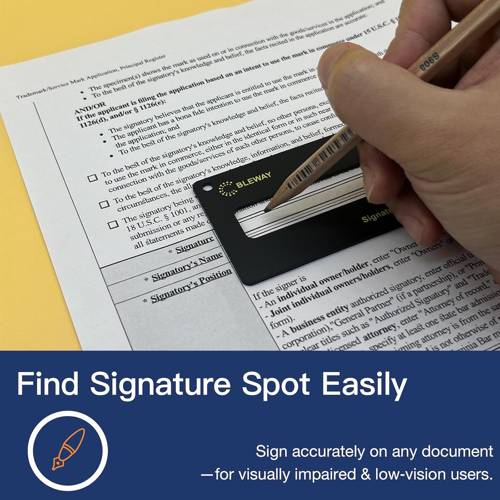 Signature Guide Card for Visually Impaired