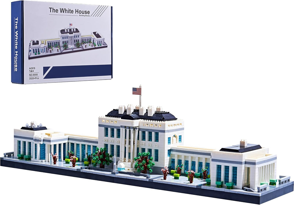 JXRLMB Architecture White House Modle Kit Micro Building Blocks Sets for Adults World Famous Landmark Collection Set U.S. Capital 3520 PCS for Teens 14+