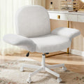 HUANUO Criss Cross Office Chair for Girls with Adjustable Armrests, White