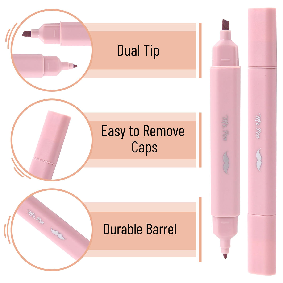 Mr. Pen- Dual Tip Bible Highlighters with Stand, 24 Pack