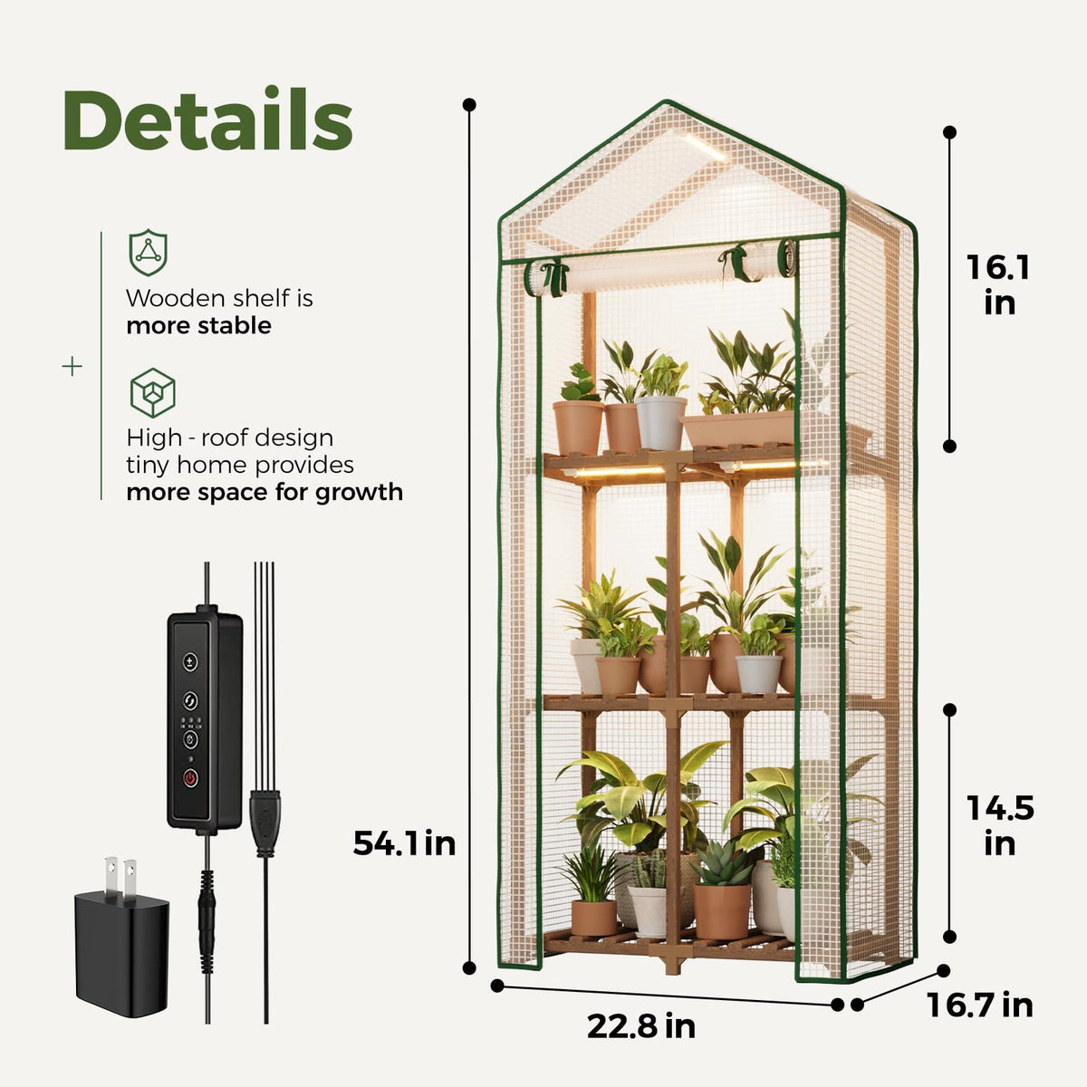 Bamworld 2- and 3-Tier Mini Greenhouse with Optional Grow Light