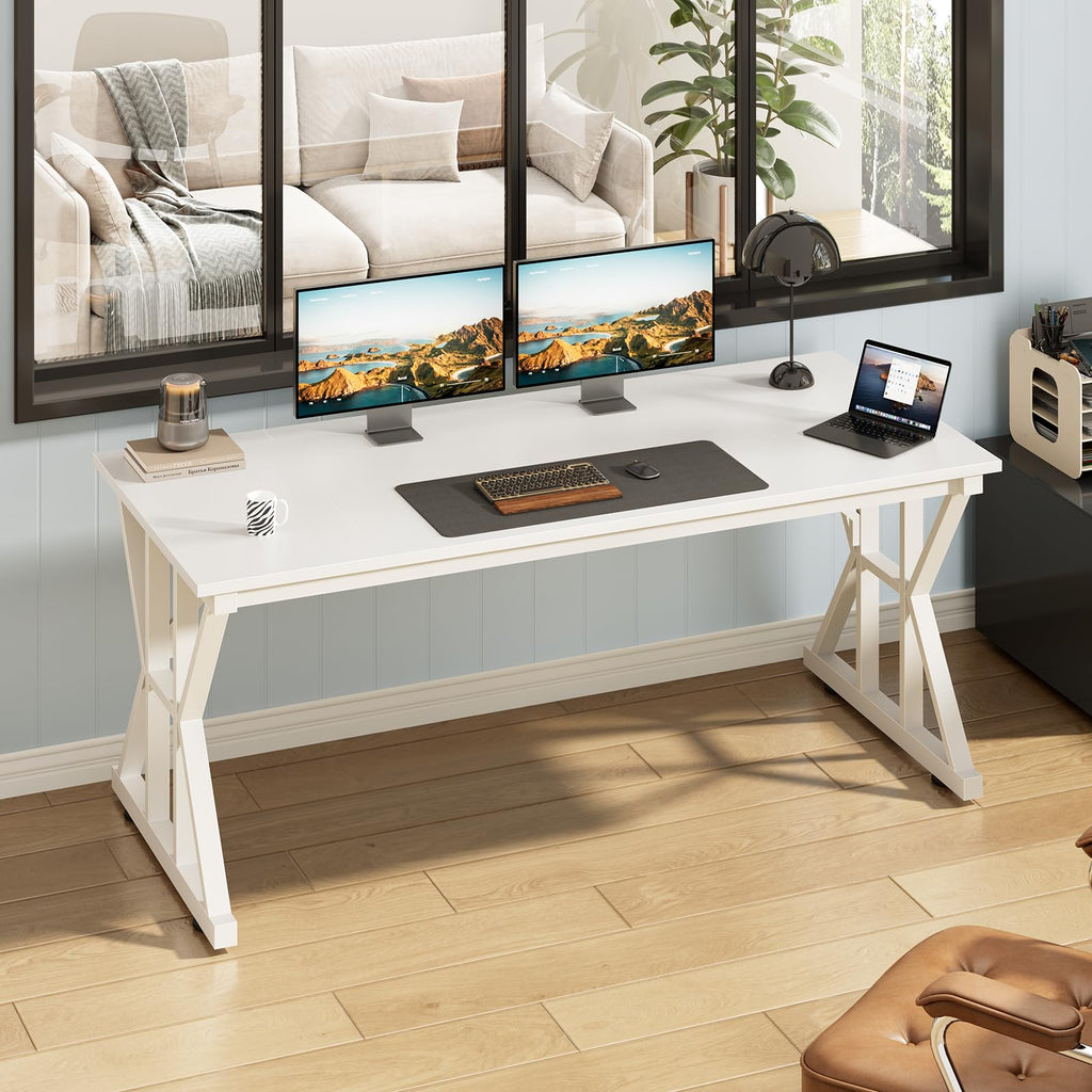 63" Large Computer Desk with Thickened Frame for Home Office, Living Room