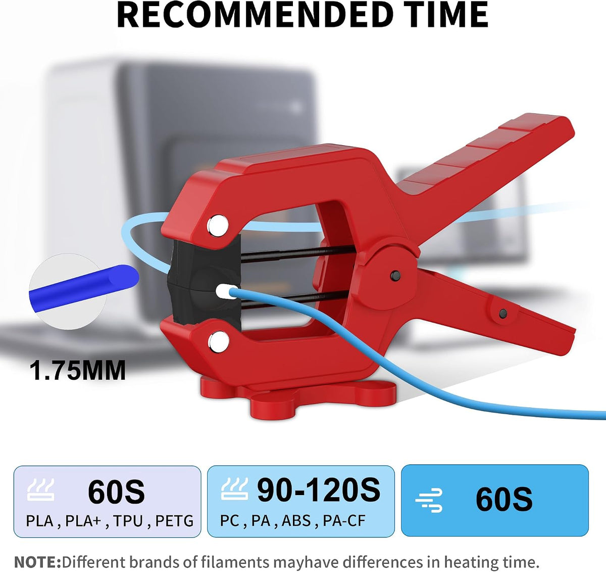 1.75mm & 2.85㎜ Filament Connector | Easy Operate Filament Welder Splicer for 3D Printer | Filament Fuser Joiner for PLA/ABS/PC/PETG/TPU Filaments