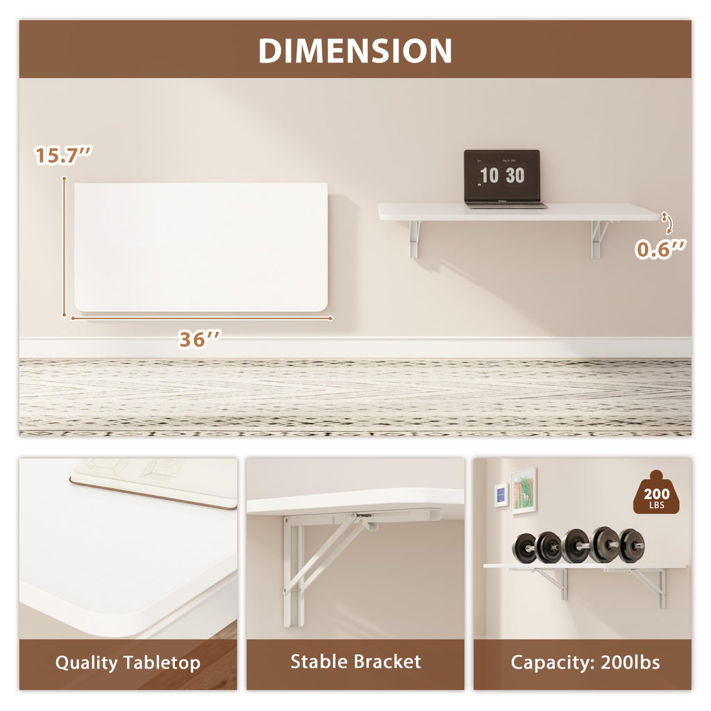 Dogsky Wall Mounted Folding Table 24x15.7 in - 100LB Capacity