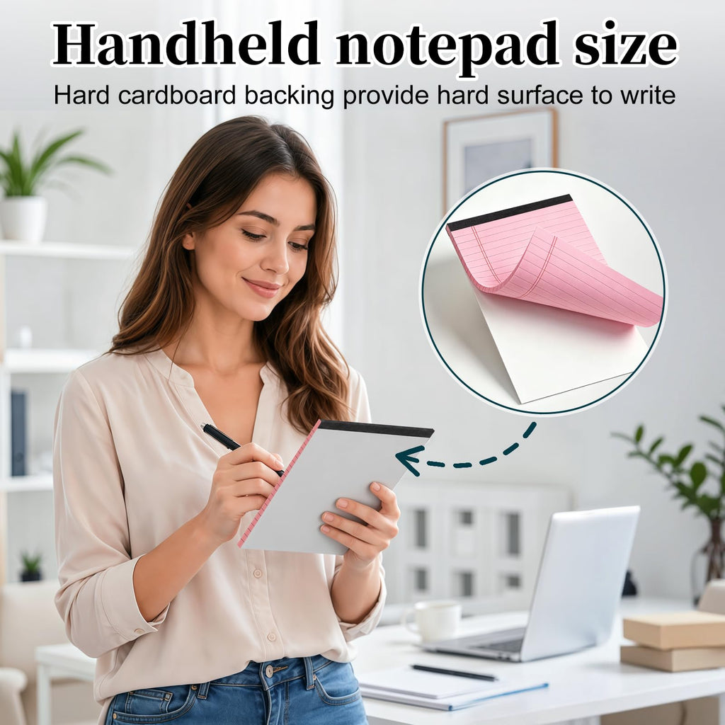 7 PCS Note Pads 5x8 Small Legal Pads 210 Sheets, Perforated Small Notebook Notepad 5 x 8 ,College Ruled Lined Paper Pads 80GSM, Mini Hard Backing Writing Pads Memo for Work School &Office Supplies-Multicolor