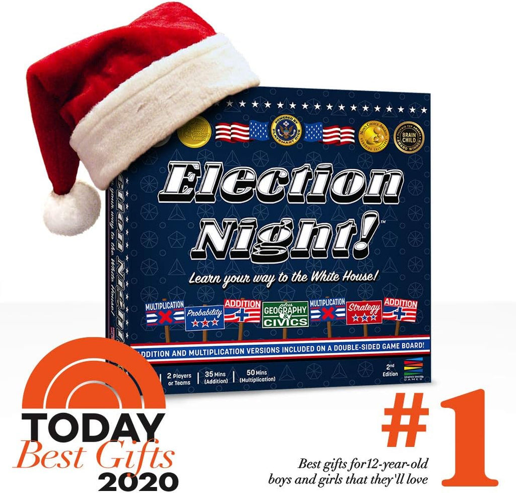 Semper Smart Games Election Night! A Super Fun Board Game to Learn Math, Geography, and Civics with Dice – Updated Electoral College Game for Kids and Families (Ages 8 & Up)