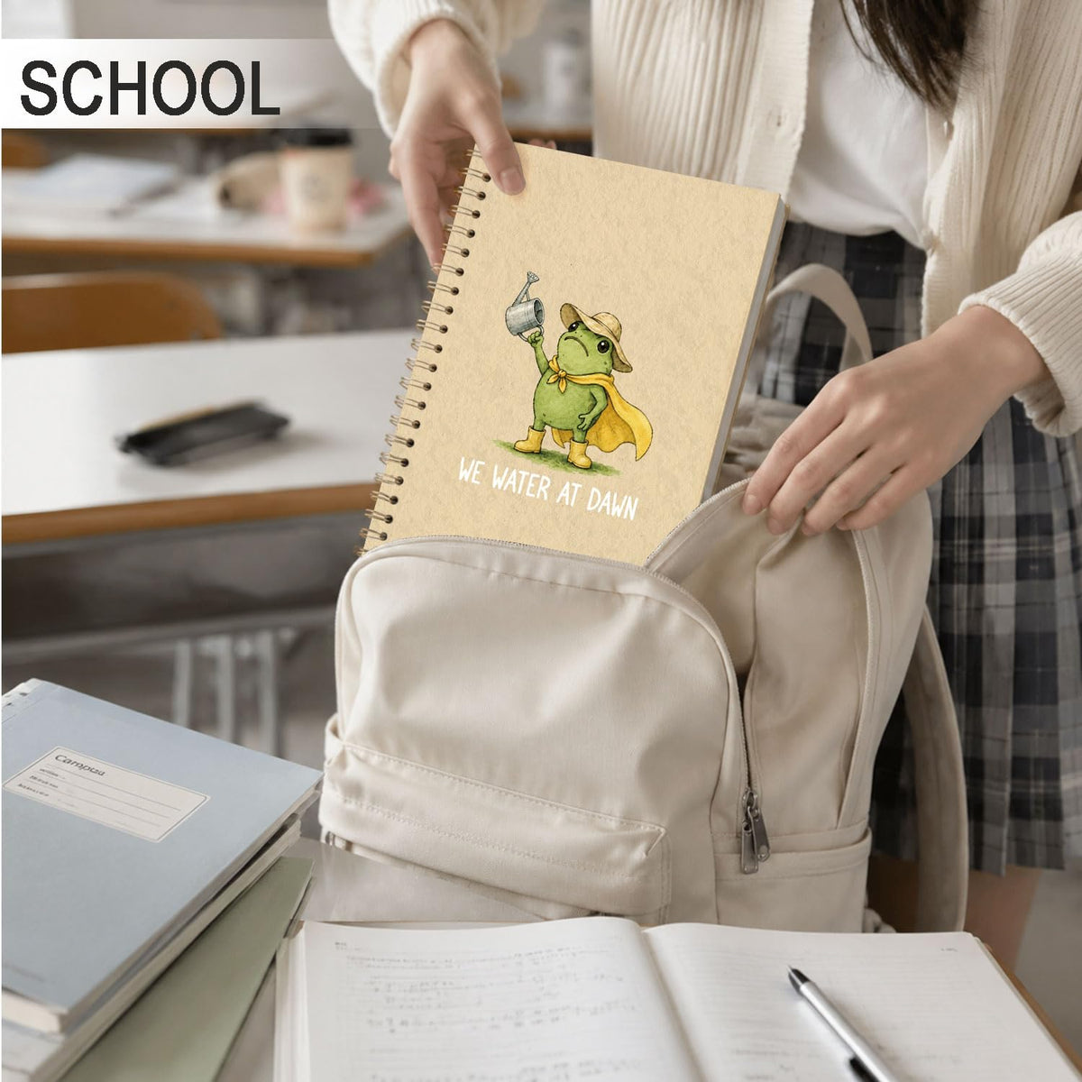 Frog Notebook, Frog Office Supplies, Cute Spiral Journal for Teens