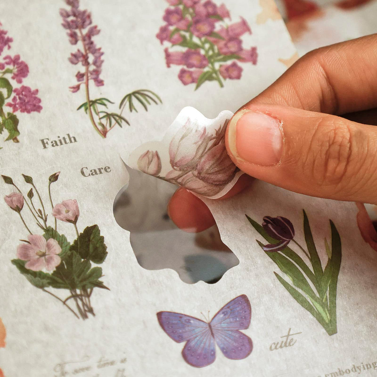 Dizdkizd Nature Botanical Stickers for Journaling, Ephemera Sticker Book, Translucent Washi Sticker for Scrapbooking - 20 Sheets (200 Pieces)