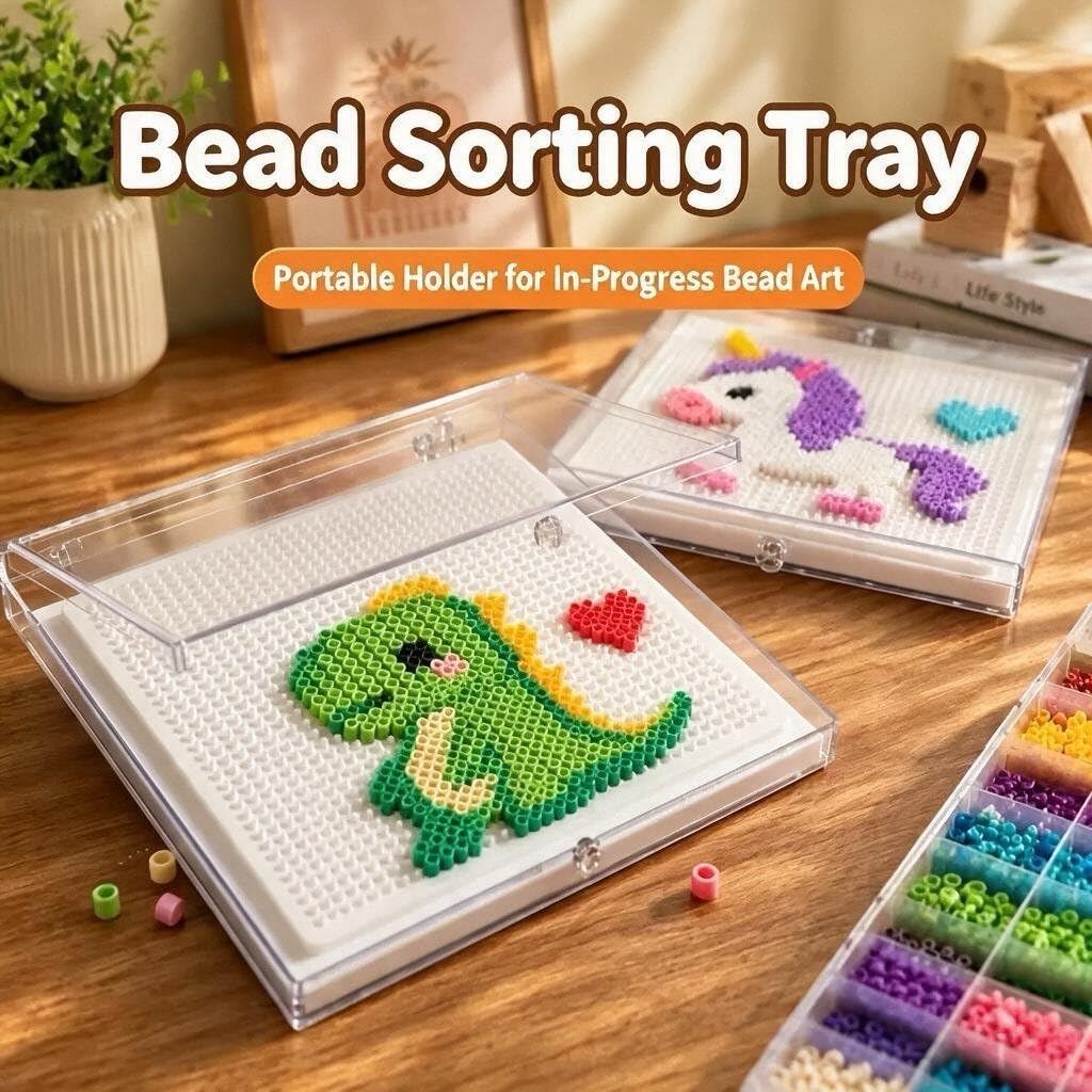 Fuse Beads Pause Box with 2.6mm Board, Beads Art Project Storage Organizer