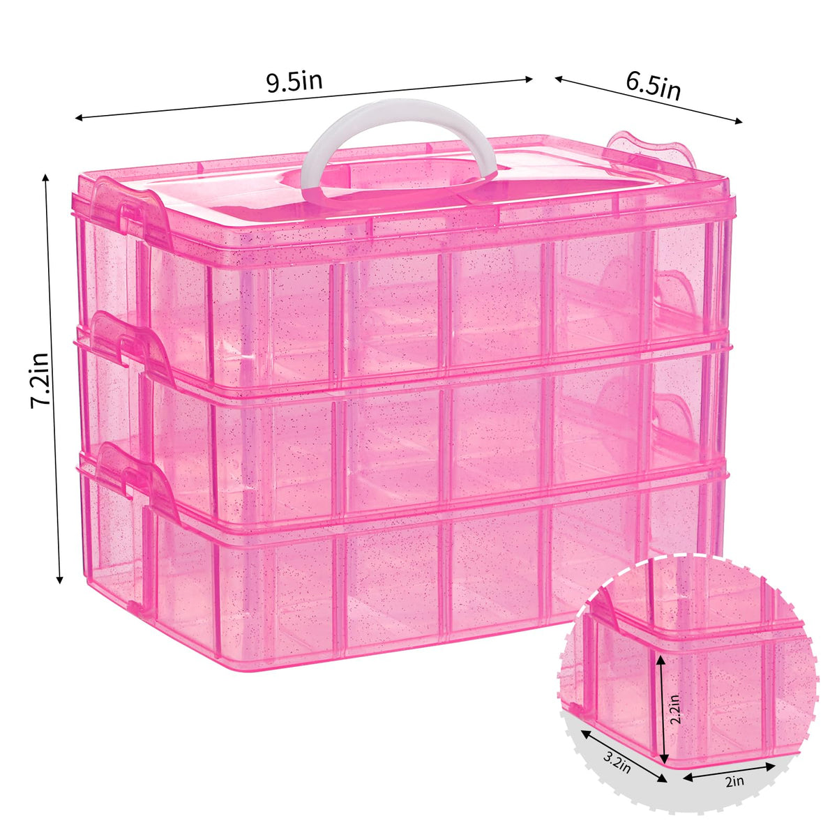 Bead Organizer 3 Tier 30 grid Stackable Craft Tackle Storage Container