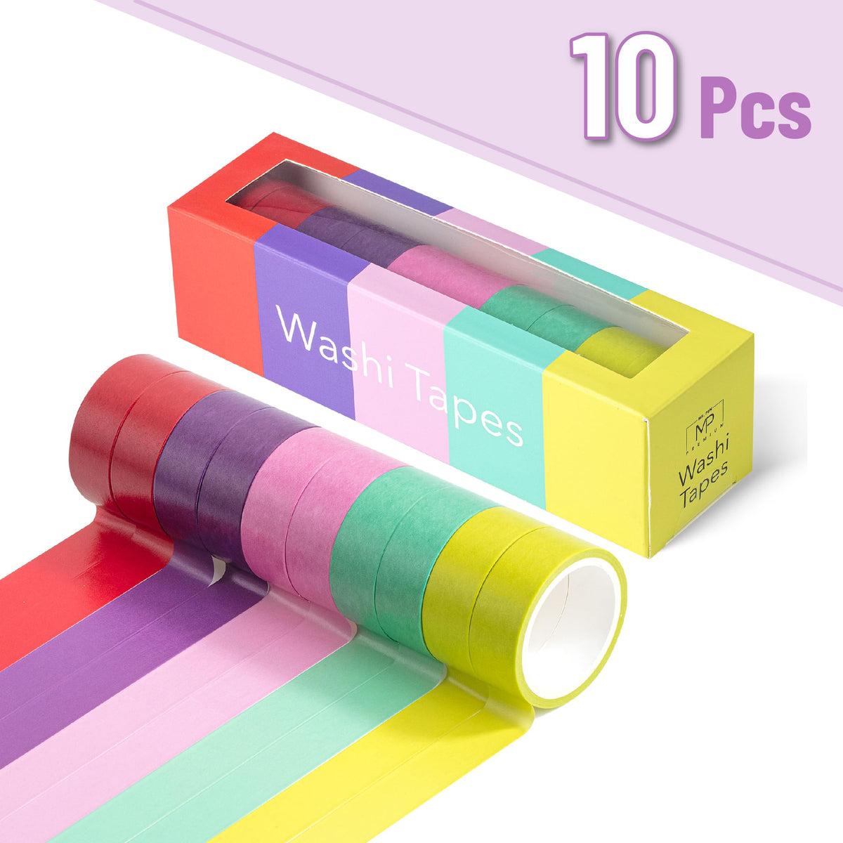 Mr. Pen- Washi Tape Set, 10 Rolls, 5.5 Yards/Roll
