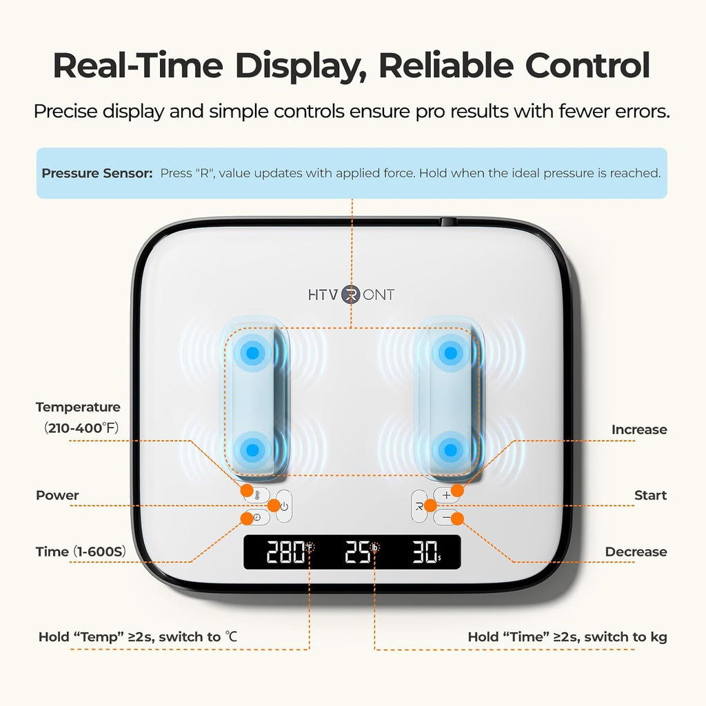 HTVRONT Heat Press Machine for T Shirts 12X10 with Pressure Display | Portable Heat Press with Heats Up Fast & Evenly H10 Heat Press Machines for HTV, Sublimation, Heat Transfer Projects