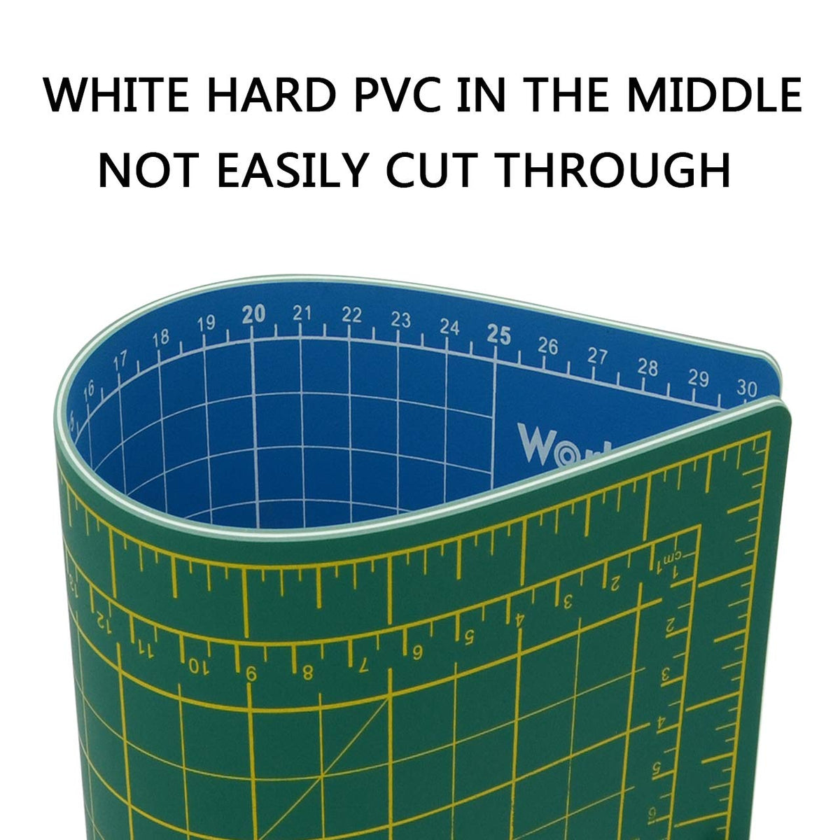 WORKLION 12" x 18" Art Self Healing PVC Cutting Mat, Double Sided, Gridded Rotary Cutting Board for Craft, Fabric, Quilting, Sewing, Scrapbooking Project……