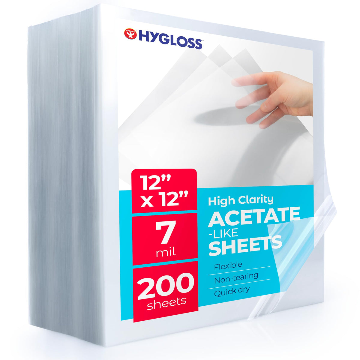 Hygloss Clear Acetate Sheets, 7 Mil (Size and Pack Options)