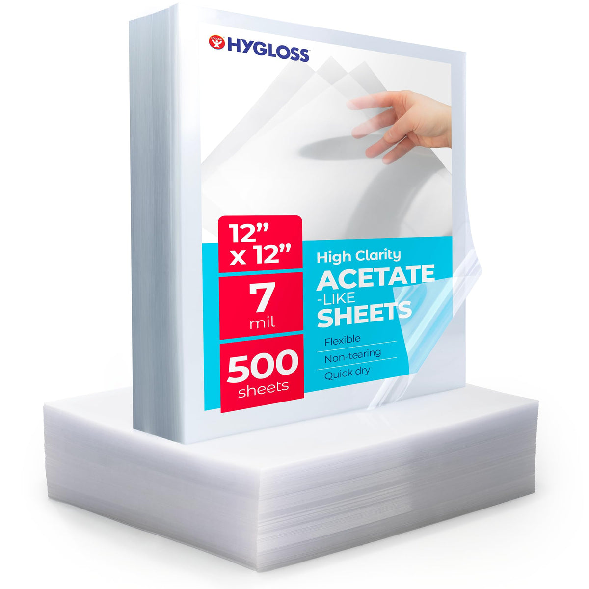 Hygloss Clear Acetate Sheets, 7 Mil (Size and Pack Options)