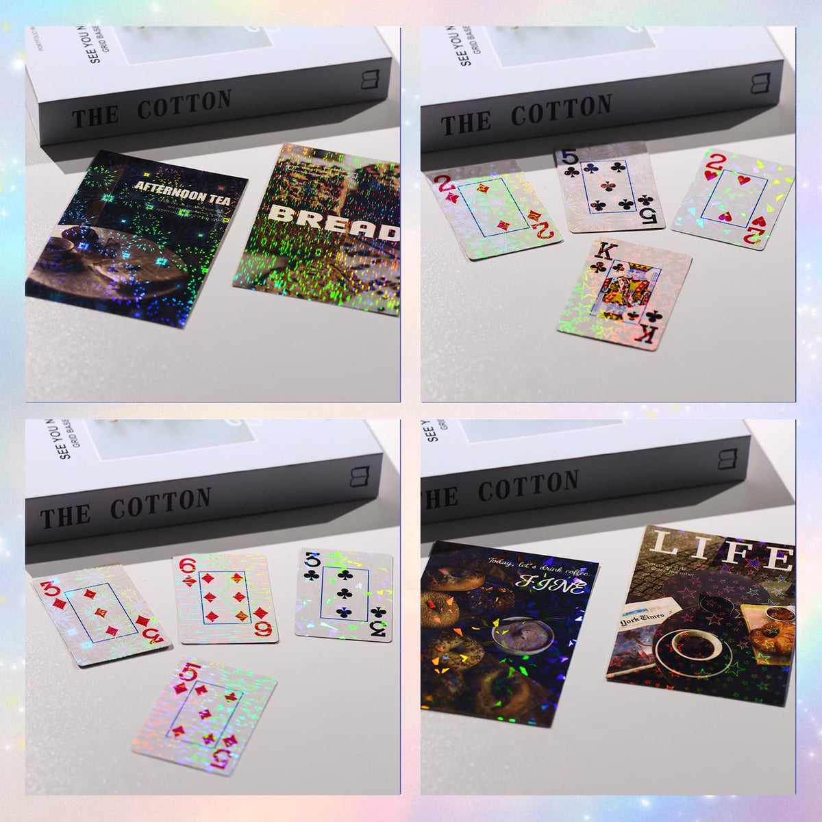 36 Sheets Holographic Laminating Sheets Clear Self Adhesive Sticker Paper