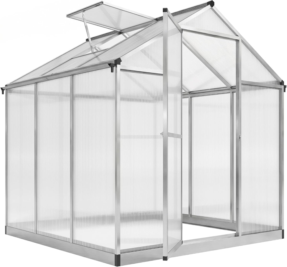 Outsunny Polycarbonate Greenhouse, Up to 60 Sq Ft (4 ft × 6 ft to 10 ft × 6 ft)