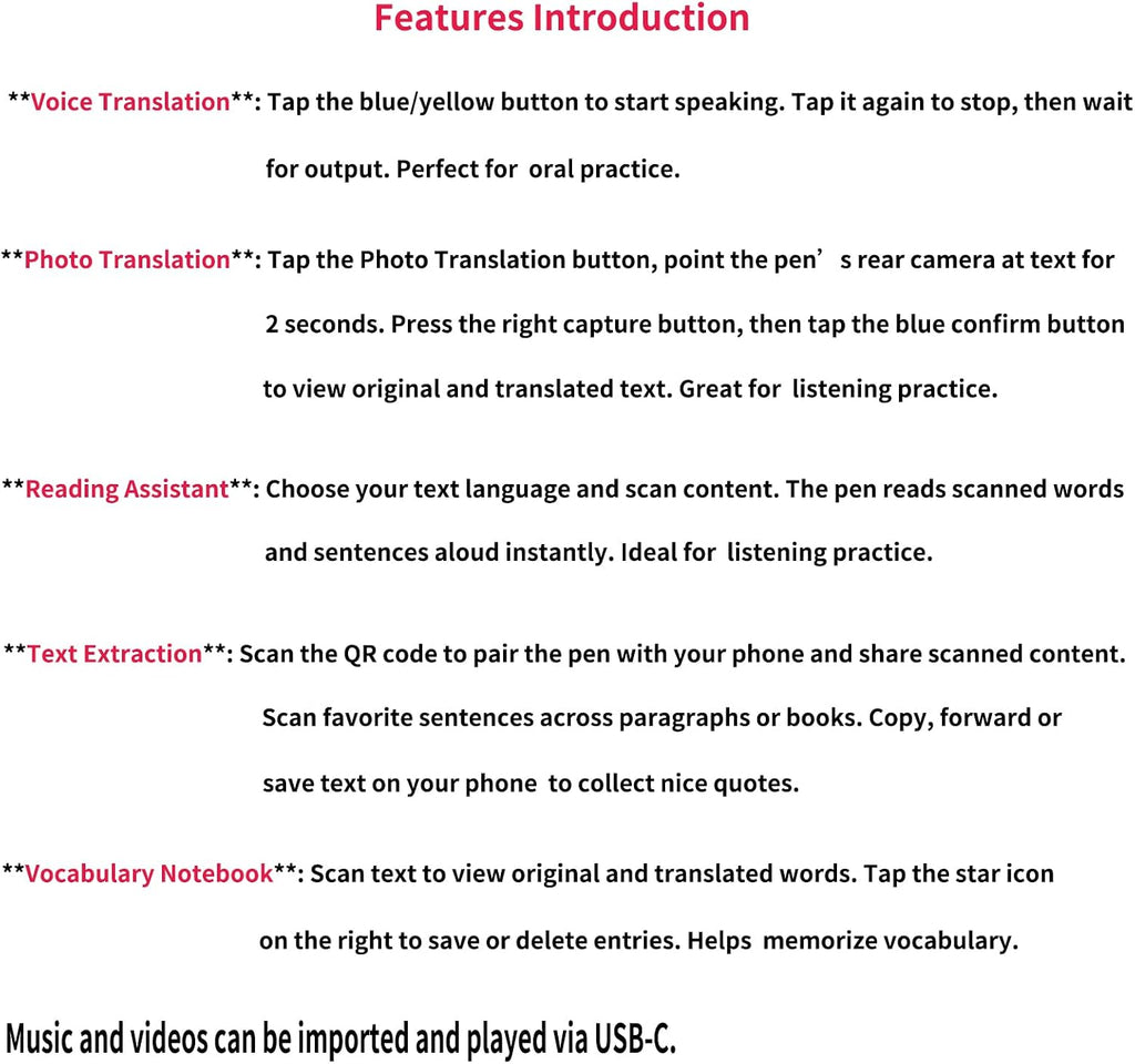 Translator Pen & Reading Pen, Assistive Tool for Dyslexia & Adult Learners