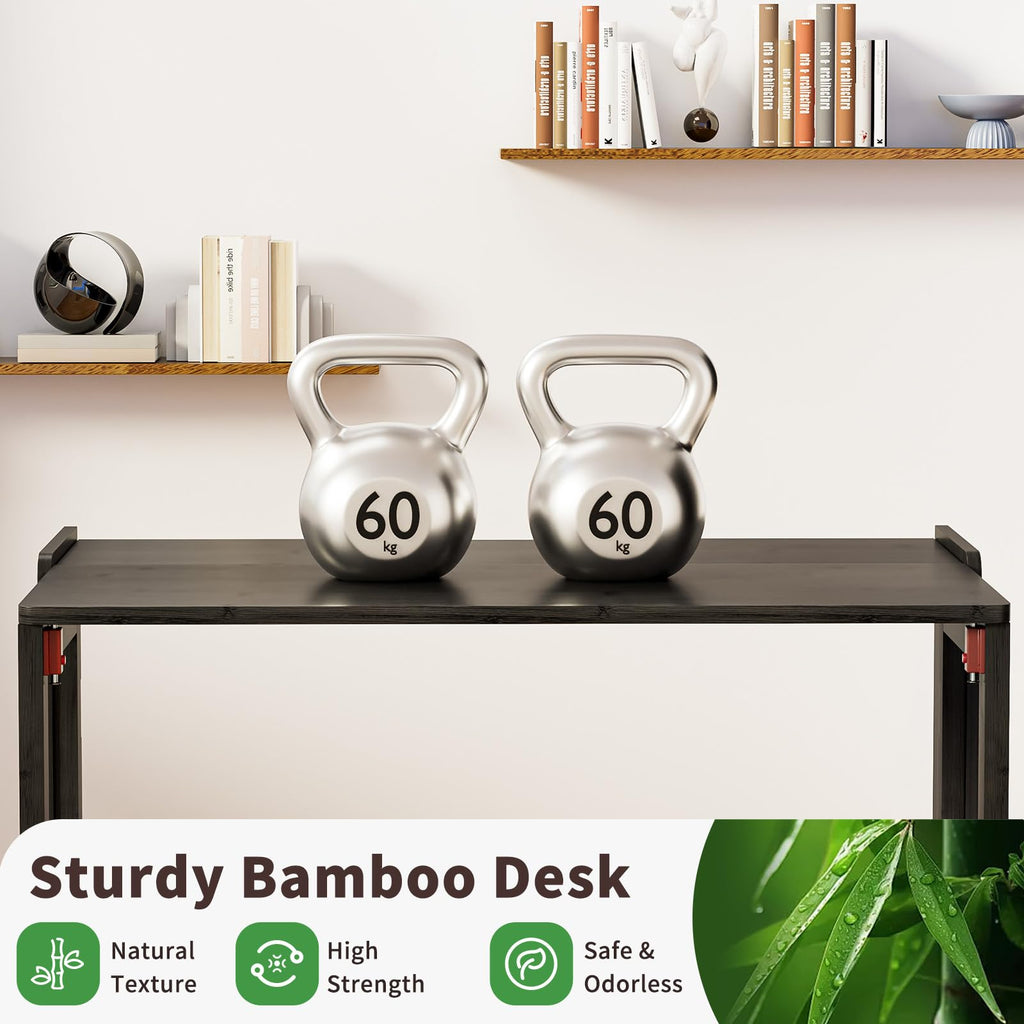 Dezyfurni Bamboo Folding Student Desk with Storage