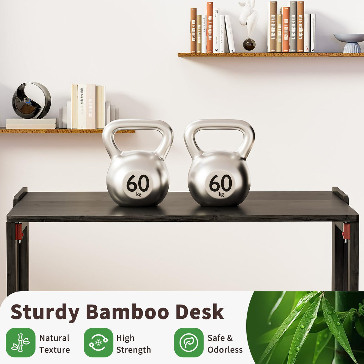 Dezyfurni Bamboo Folding Student Desk with Storage