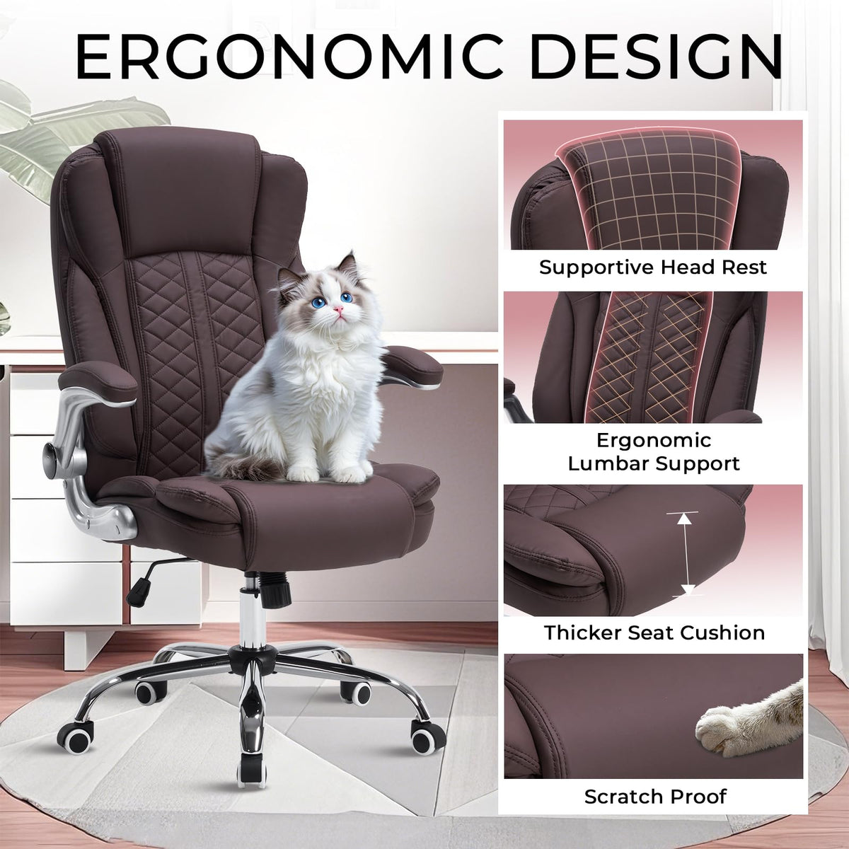HESL 350 lb High-Back Executive Desk Chair (Multiple Colors)