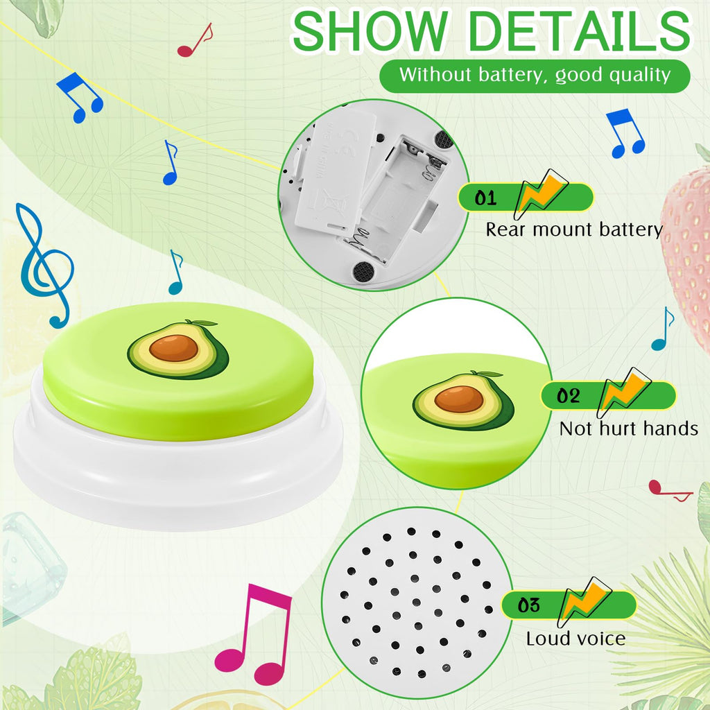 Syhood 8 Pcs Animal Sounds Buzzer for Trivia, Classic Style