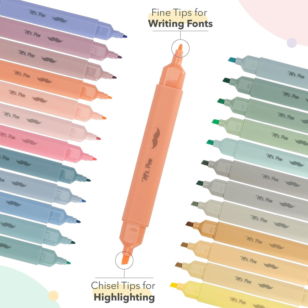 Mr. Pen- Dual Tip Bible Highlighters with Stand, 24 Pack