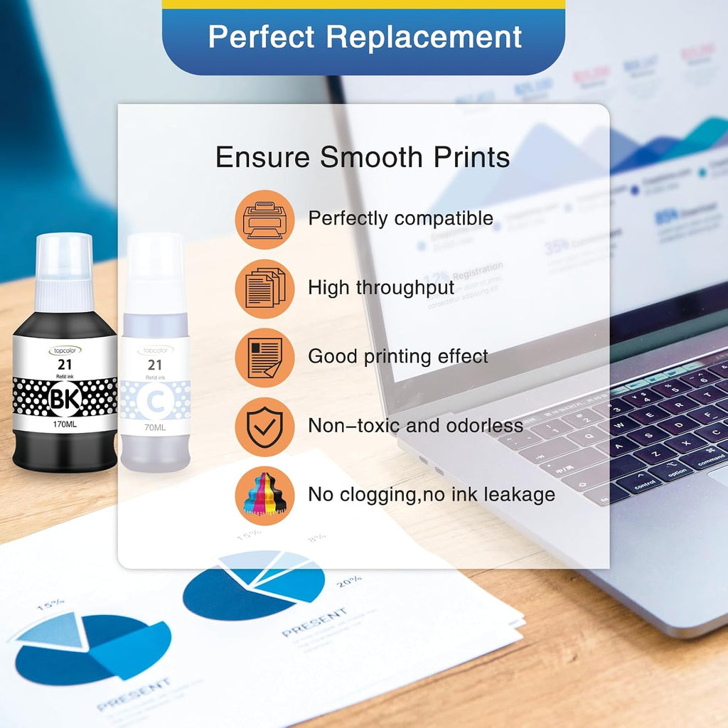 GI-21 G3270 G3260 Ink Bottles Compatible for Canon GI21 Ink Refill Bottles