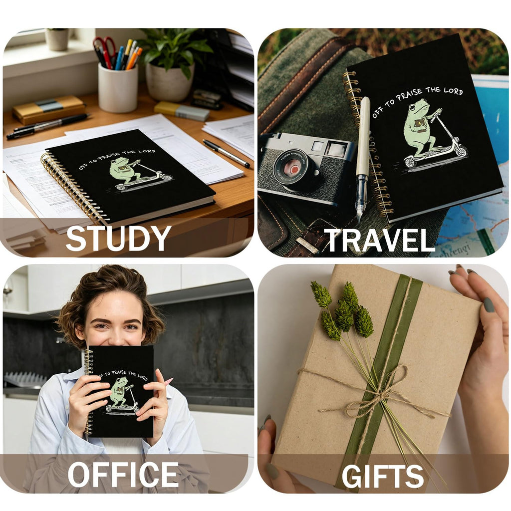 Frog Notebook, Frog Office Supplies, Cute Spiral Journal for Teens
