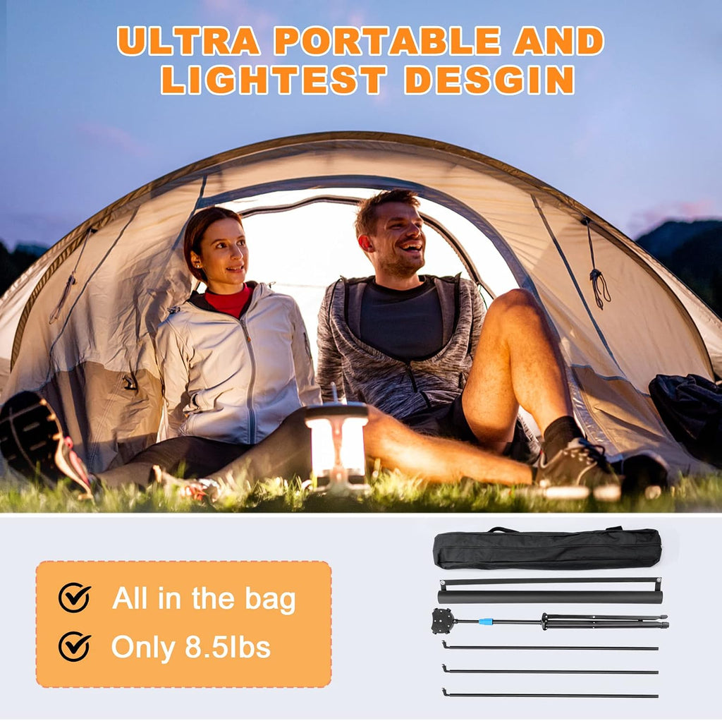 Projector Screen with Stand, 80 Inch Portable Projector Screen Outdoor Indoor, 1.2 Gain Fiberglass Projection Screen, 16:9 Outdoor Movie PVC Screen with Carrying Bag for Movie Night(White Screen)