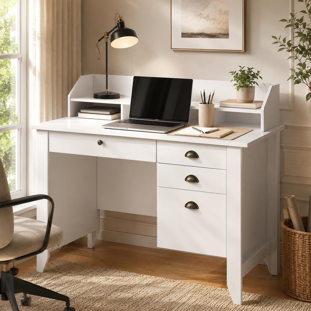 4 EVER WINNER 47-Inch Student Desk with Drawers