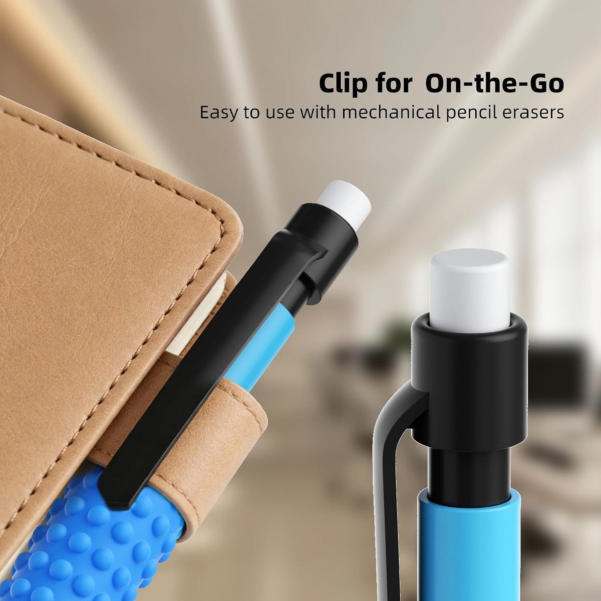 ELETIUO 4-in-1 Silent Fidget Pencil – Sensory Focus Tool for Stress Relief, ADHD, Autism & Anxiety. Fine Motor Skills Aid with Textured Silicone Sleeve for for Kids and Adults