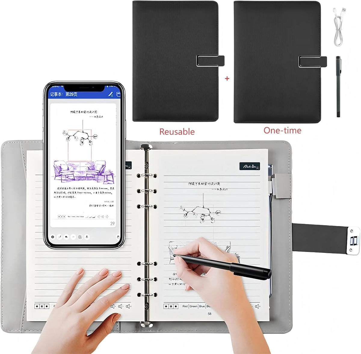 Smart Digital Pen Write on Paper Real-Time Sync to Phone