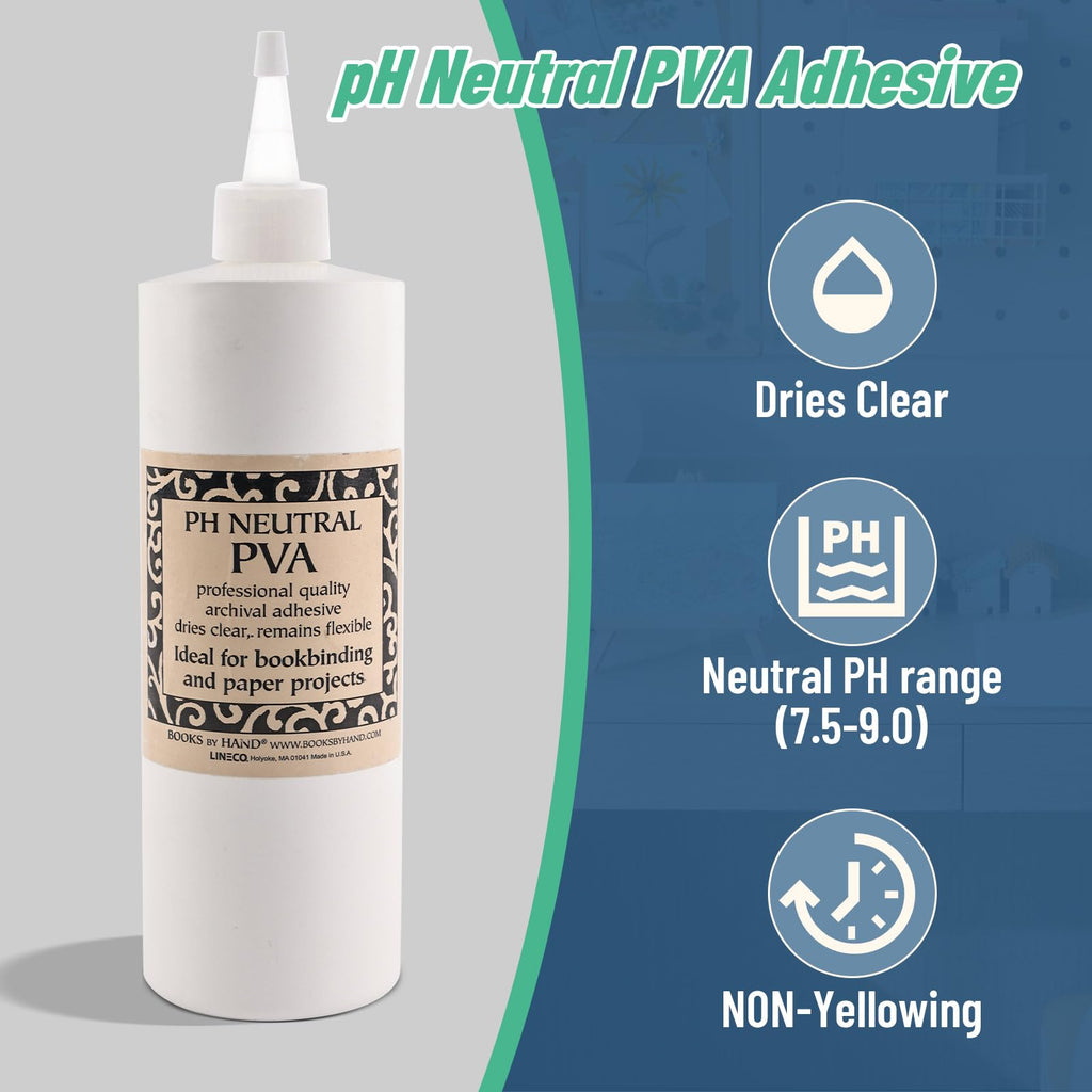 Lineco pH Neutral PVA Adhesive – Archival, Acid-Free, Dries Clear | 16 oz