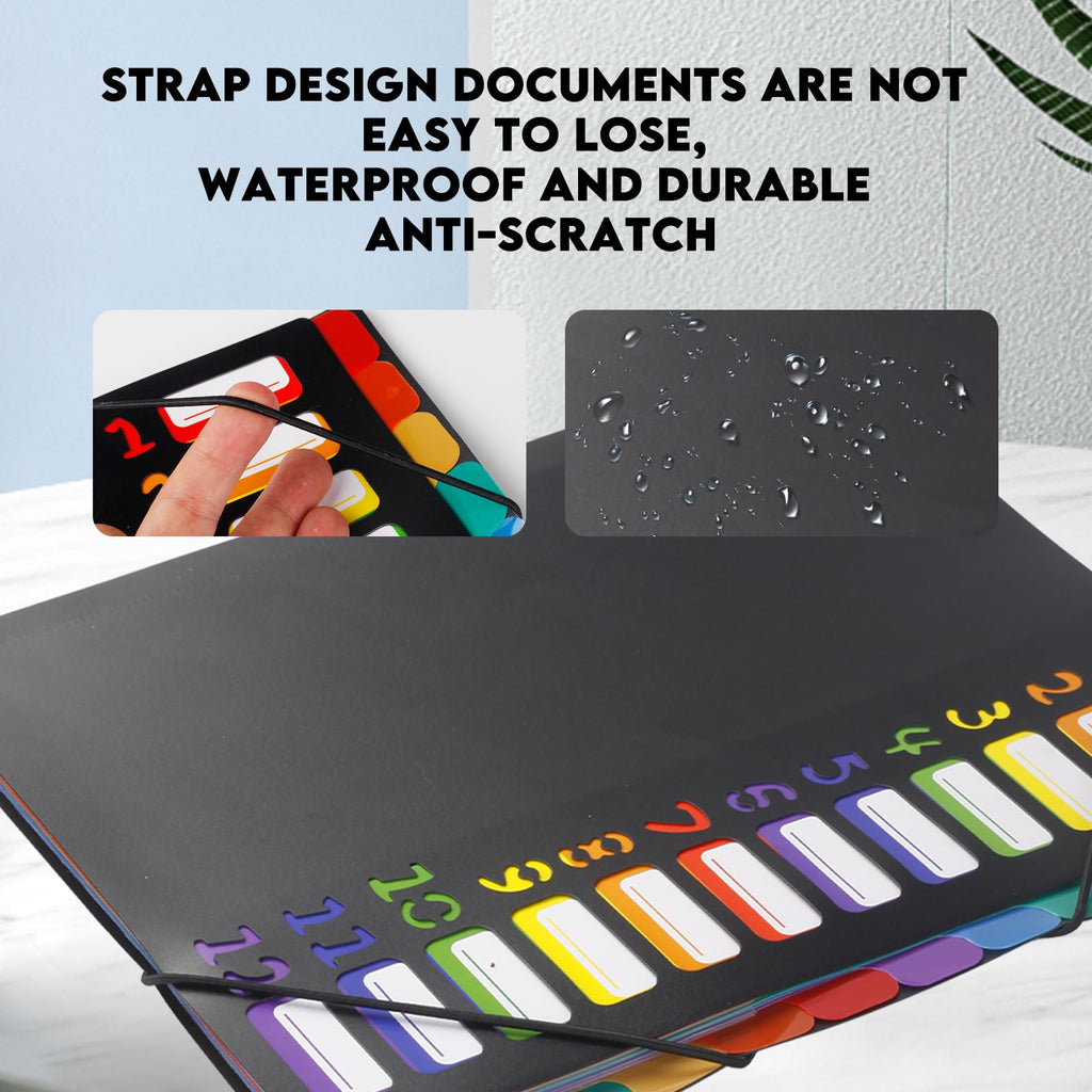 24 Pockets Expanding File Folder Organizer,Accordion File Organizer
