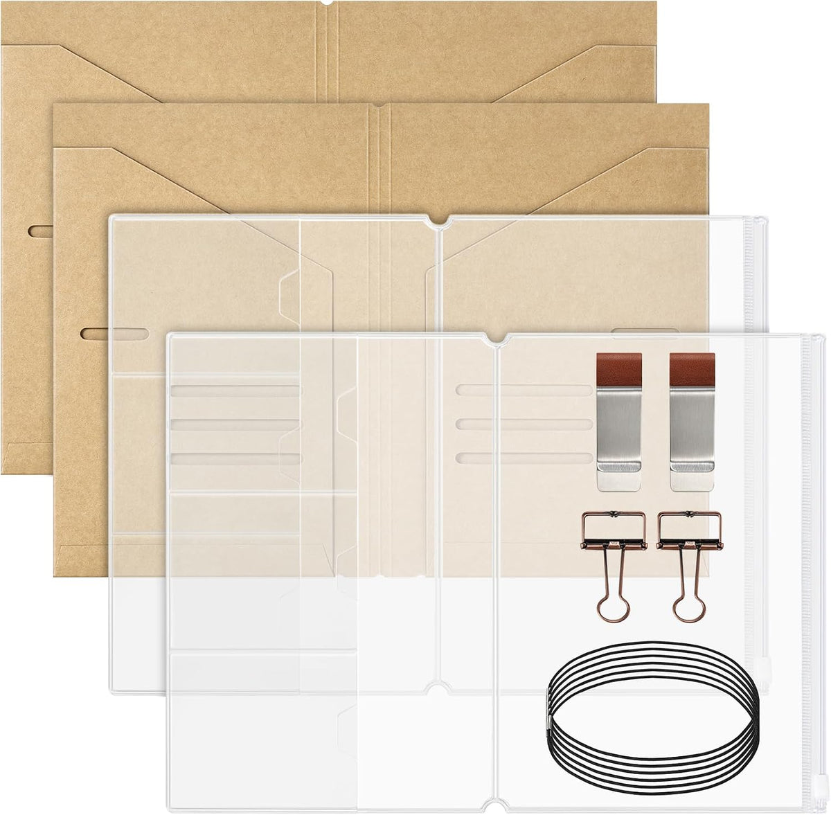 2PACK A5 Size Travelers Journal Notebook Accessories Inserts Kit