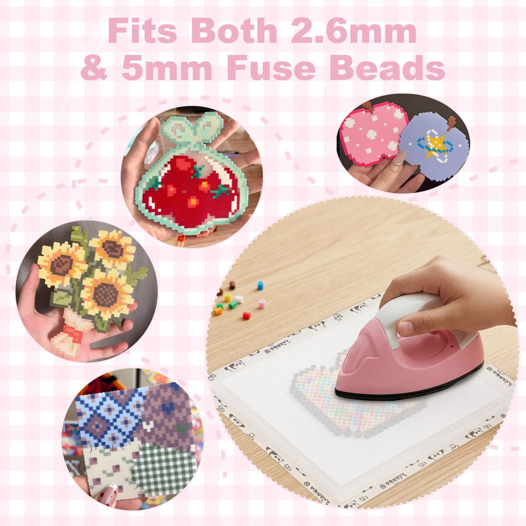 6 Pcs Fuse Beads Glitter Fabric Ironing Paper 7.87"x5.97"