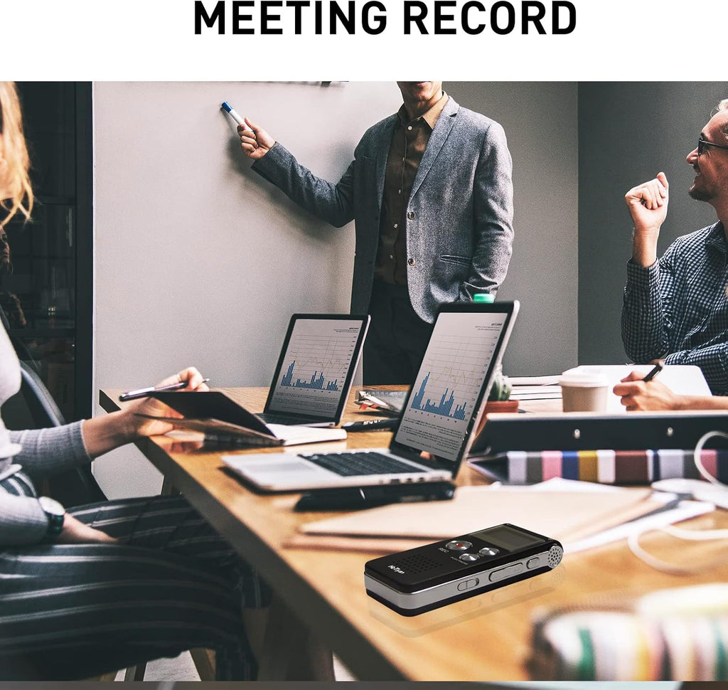 Digital Voice Recorders 8GB Audio Recorder Voice Activated Recorder for Lectures, Meetings, Interviews Recording Device with Microphone USB Cable, MP3 Player (8GB