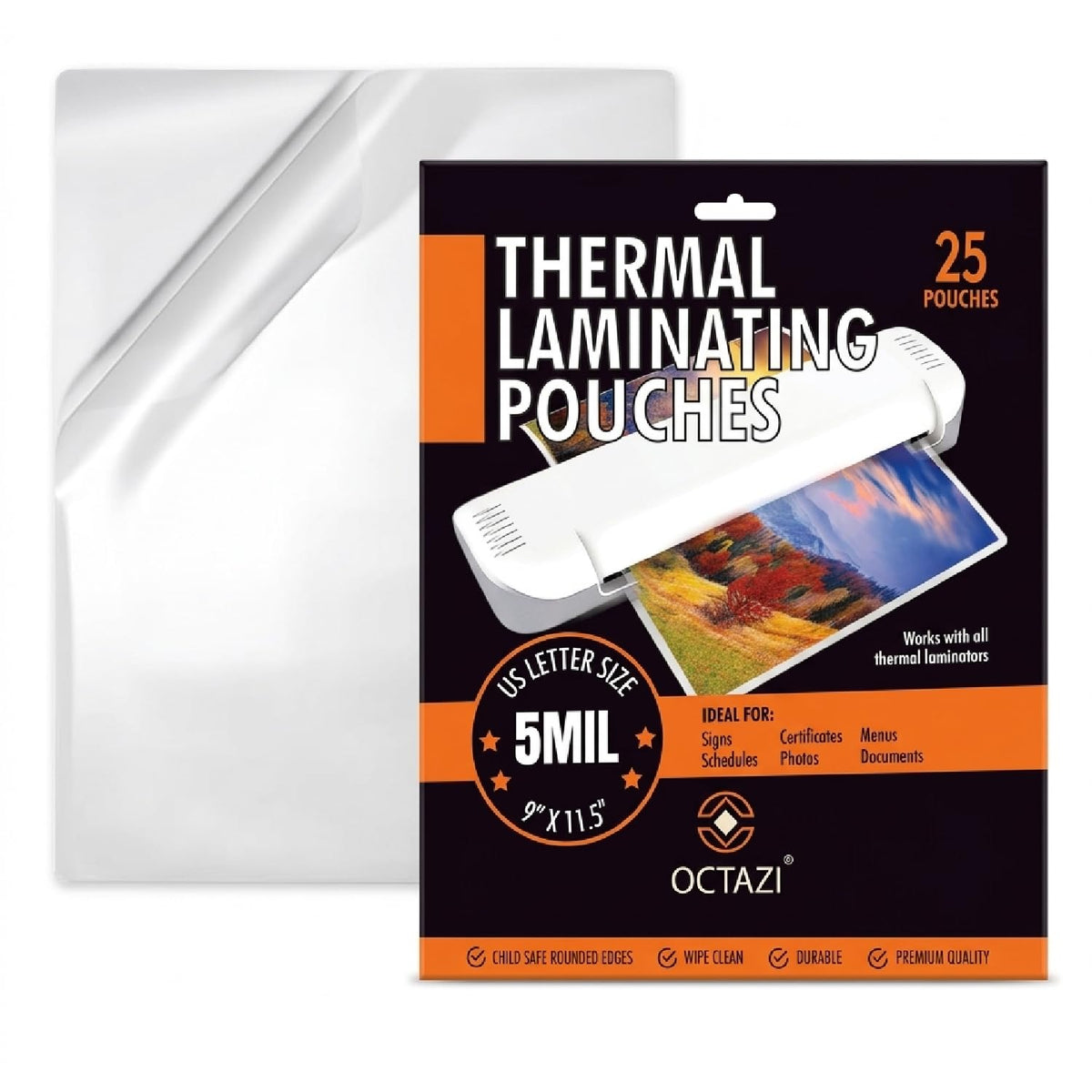 OCTAZI: Letter Size Thermal Laminating Sheets (3 Mil, 100-Count)