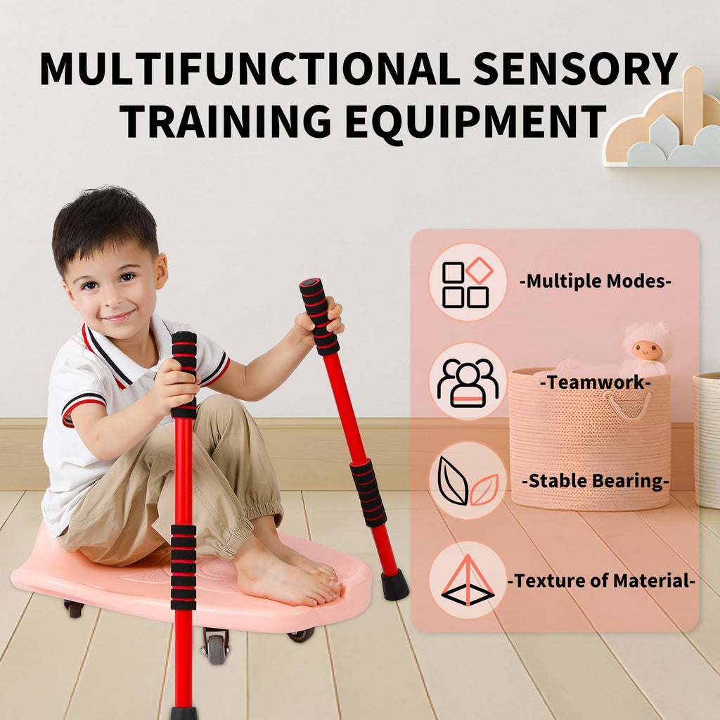 LLYJJKUWL Large Scooter Board with Handles - PE & Sensory Training Equipment