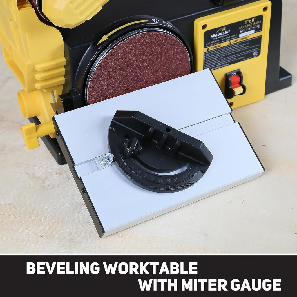Woodskil 4.3A Belt Disc Sander Combo for Woodworking,4x36" Belt,6" Disc